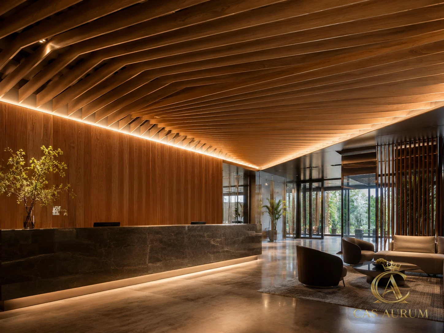 CAS AURUM completed wall panel and millwork project 5